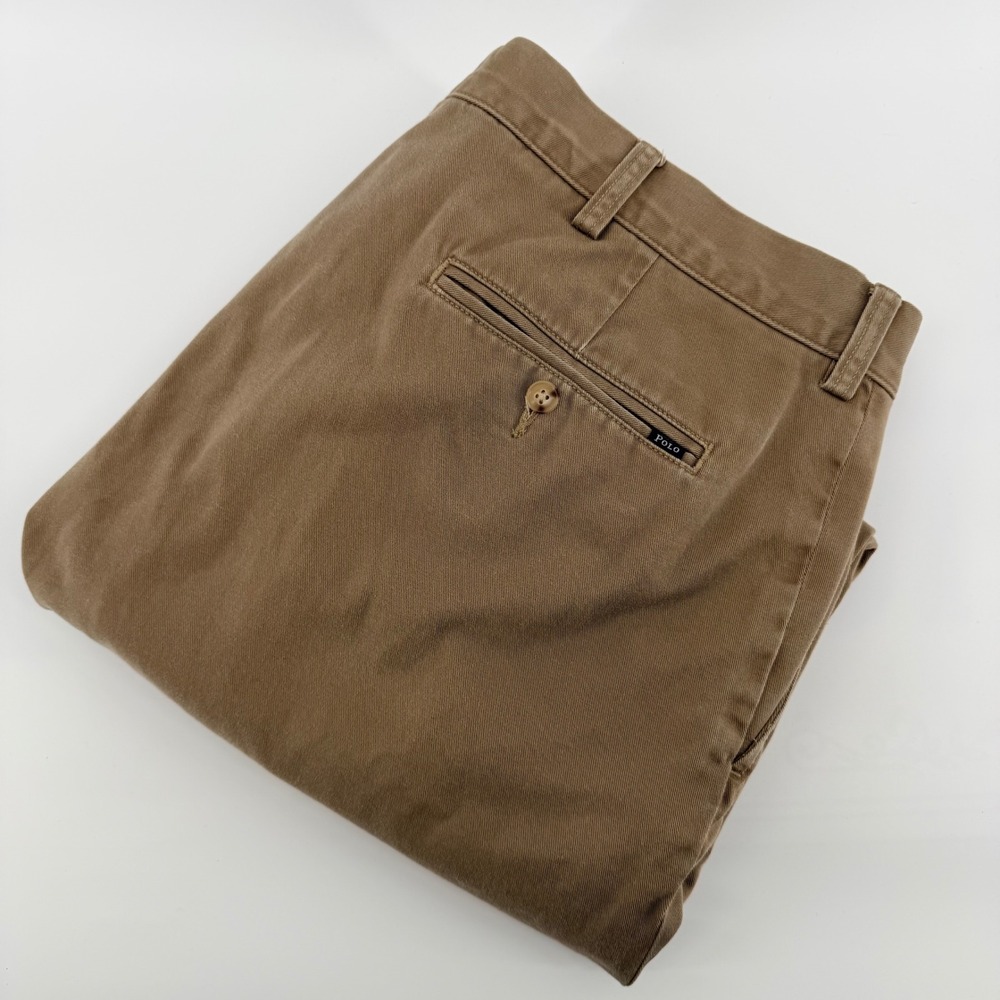 Polo Ralph Lauren Classic Fit Chino Pants Khaki Tan Cotton Twill 38x30 Mens